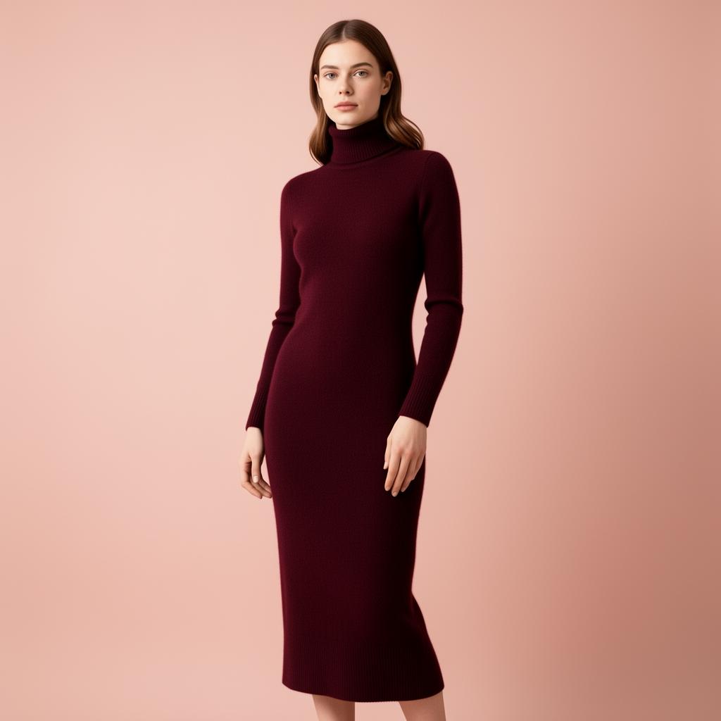 Cashmere Turtleneck Dress